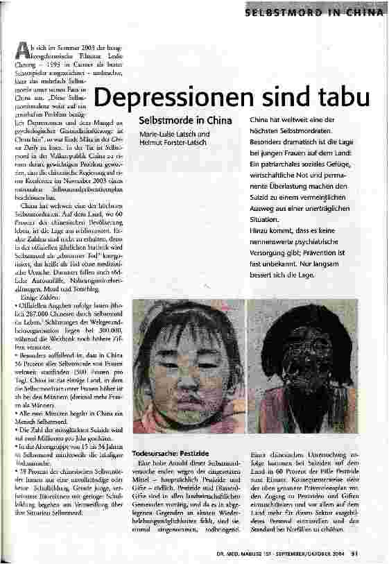Depressionen sind tabu: Selbstmorde in China