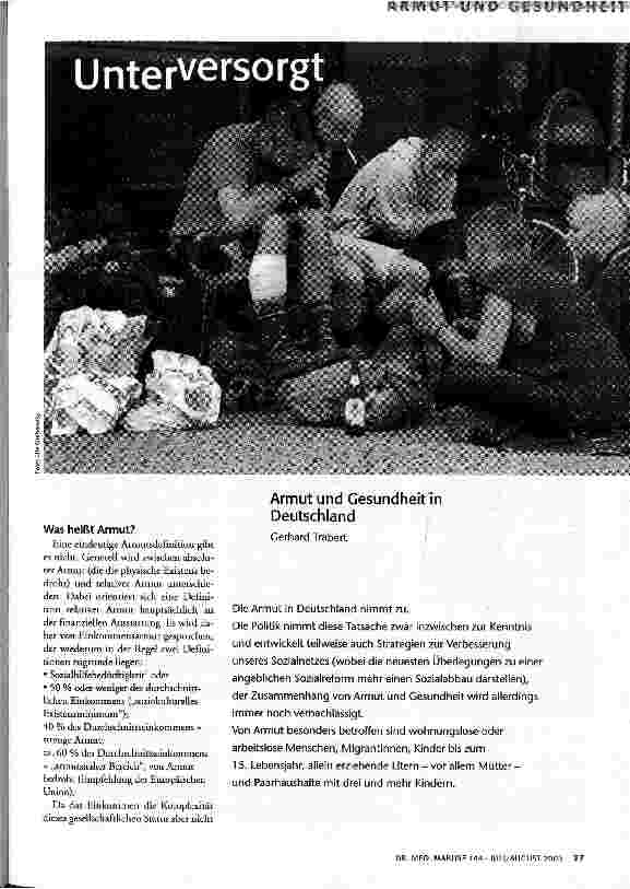 Unterversorgt Armut und Gesundheit in Deutschland