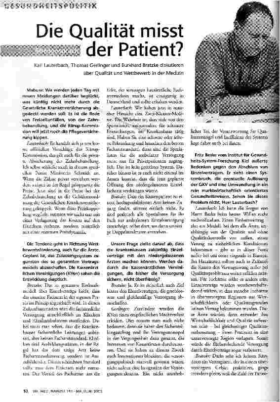 Die Qualität misst der Patient?