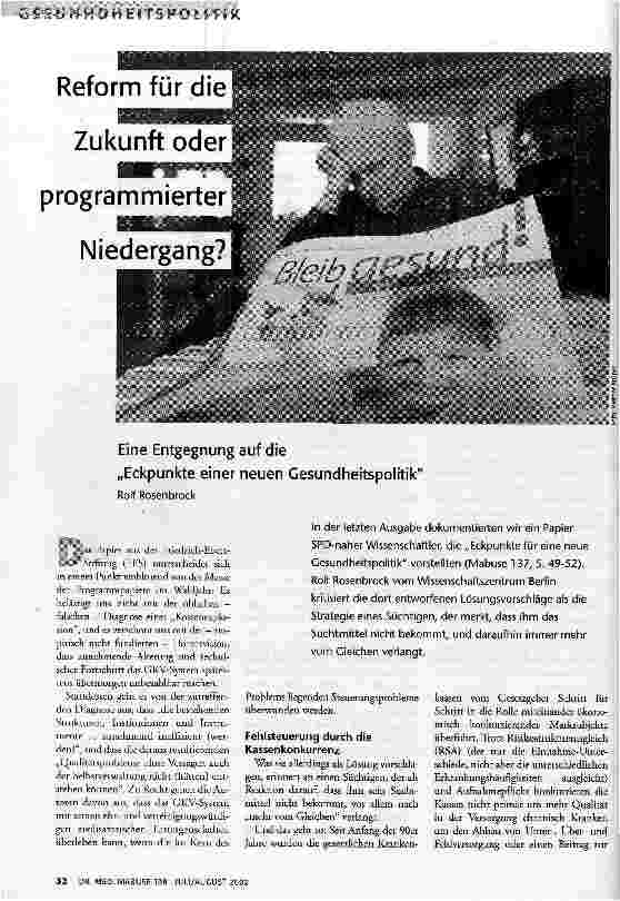 Reform für die Zukunft oder programmierter Niedergang?