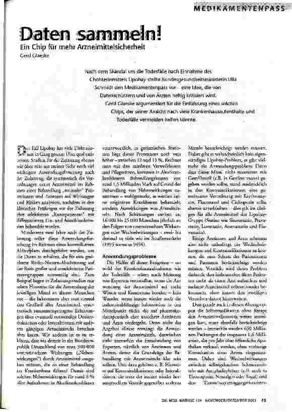 Daten sammeln! Ein Chip für mehr Arzneimittelsicherheit