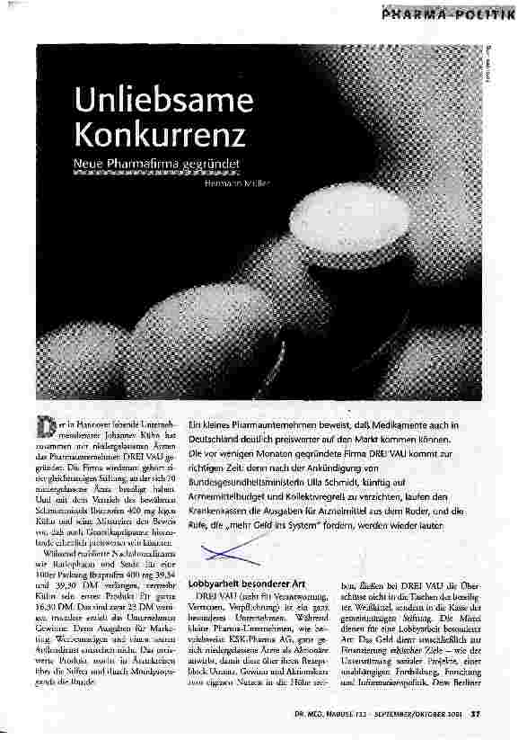 Unliebsame Konkurrenz Neue Pharmafirma gegründet