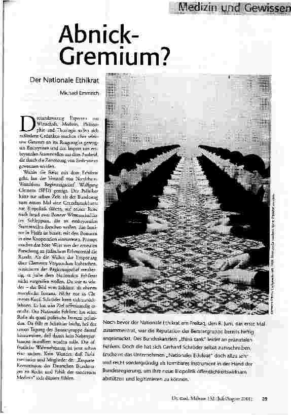 Abnick-Gremium? Der Nationale Ethikrat