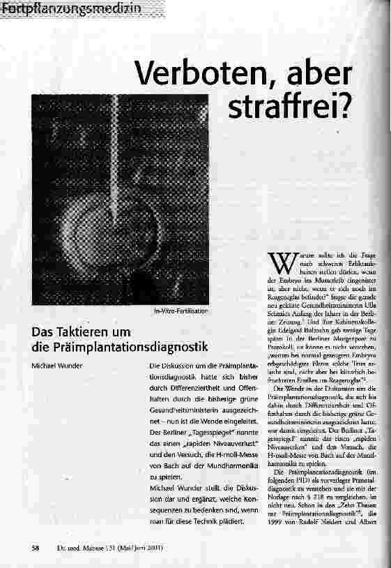 Verboten, aber straffrei? Das Taktieren um die Präimplantationsdiagnostik
