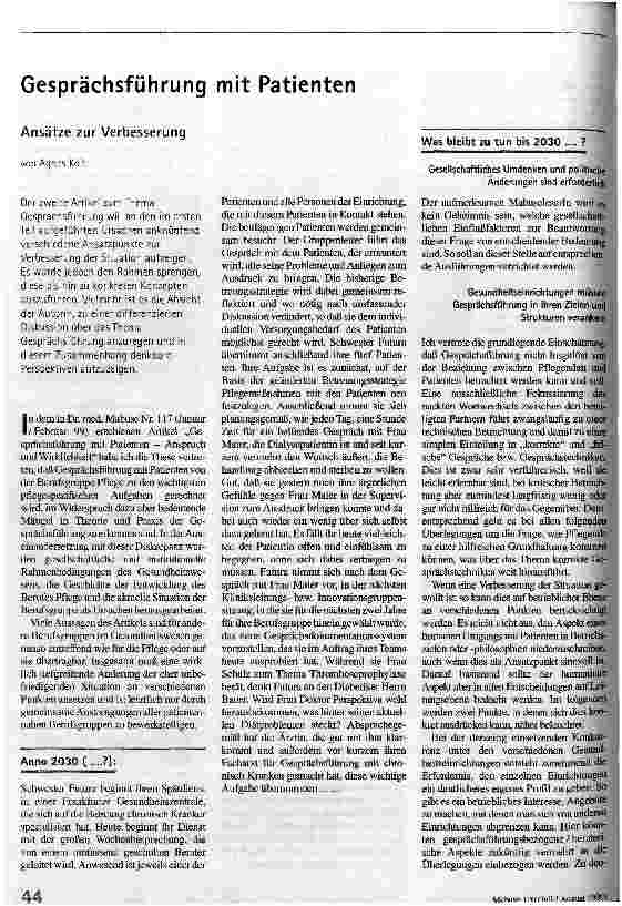 Gesprächsführung mit Patienten Ansätze zur Verbesserung