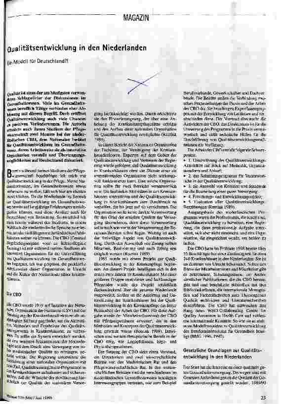 Qualitätsentwicklung in den Niederlanden Ein Modell für Deutschland?!