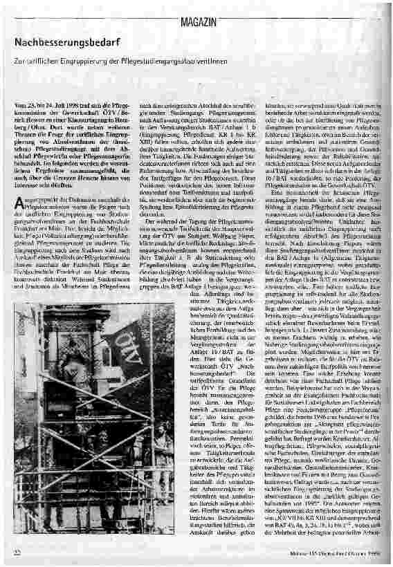 Nachbesserungsbedarf Zur tariflichen Eingruppierung der PfleegstudienabsolventInnen