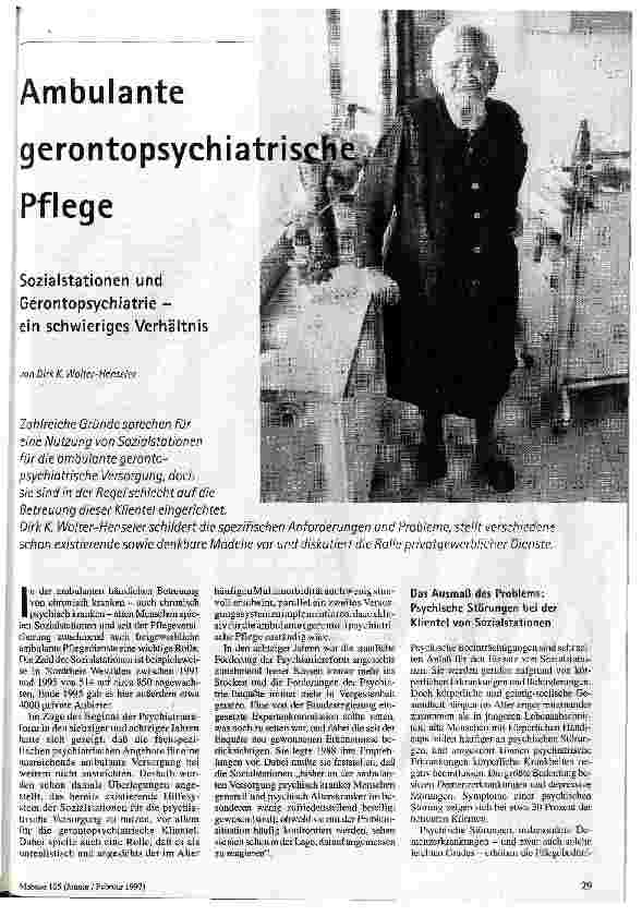 Ambulante gerontopsychiatrische Pflege