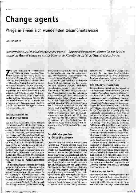 Change agents Pflege in einem sich wandelnden Gesundheitswesen