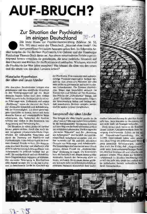 Auf-Bruch? - Zur Situation der Psychiatrie im einigen Deutschland
