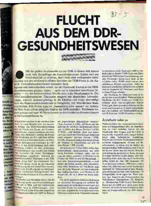 Flucht aus dem DDR-Gesundheitswesen