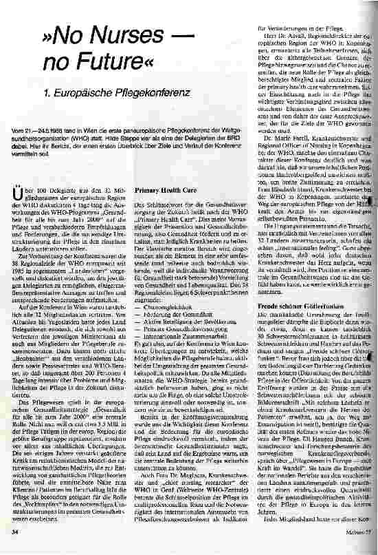 No Nurses no Future 1. Europäische Pflegekonferenz //// ein Tagungsbericht