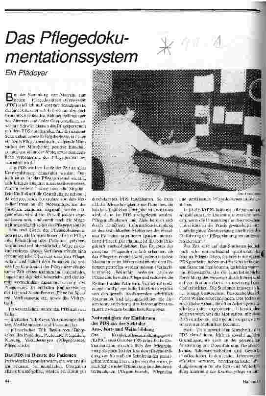 Das Pflegedokumentationssystem Ein Plädoyer