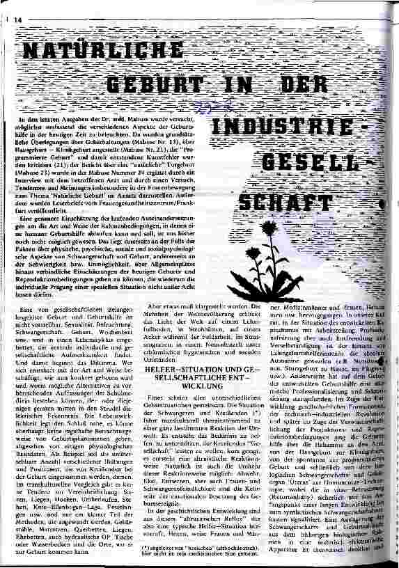 [doc_9425] Natürliche Geburt in der Industiegesellschaft