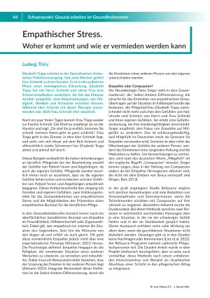 [doc_571709] Empathischer Stress. Woher er kommt und wie er vermieden werden kann