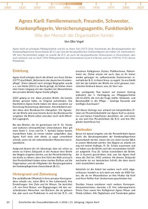 [doc_579169] Agnes Karll: Familienmensch, Freundin, Schwester, Krankenpflegerin, Versicherungsagentin, Funktionärin Wie der Mensch die Organisation formte