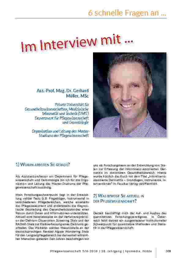 Interview - 6 Fragen an Univ. -Prof. Dr. Ulrike Höhmann