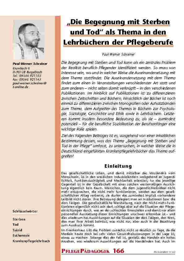 „Die Begegnung mit Sterben und Tod“ als Thema in den Lehrbüchern der ...